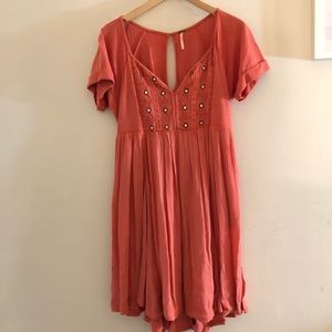 Free People Coral Colored Tunic Dress